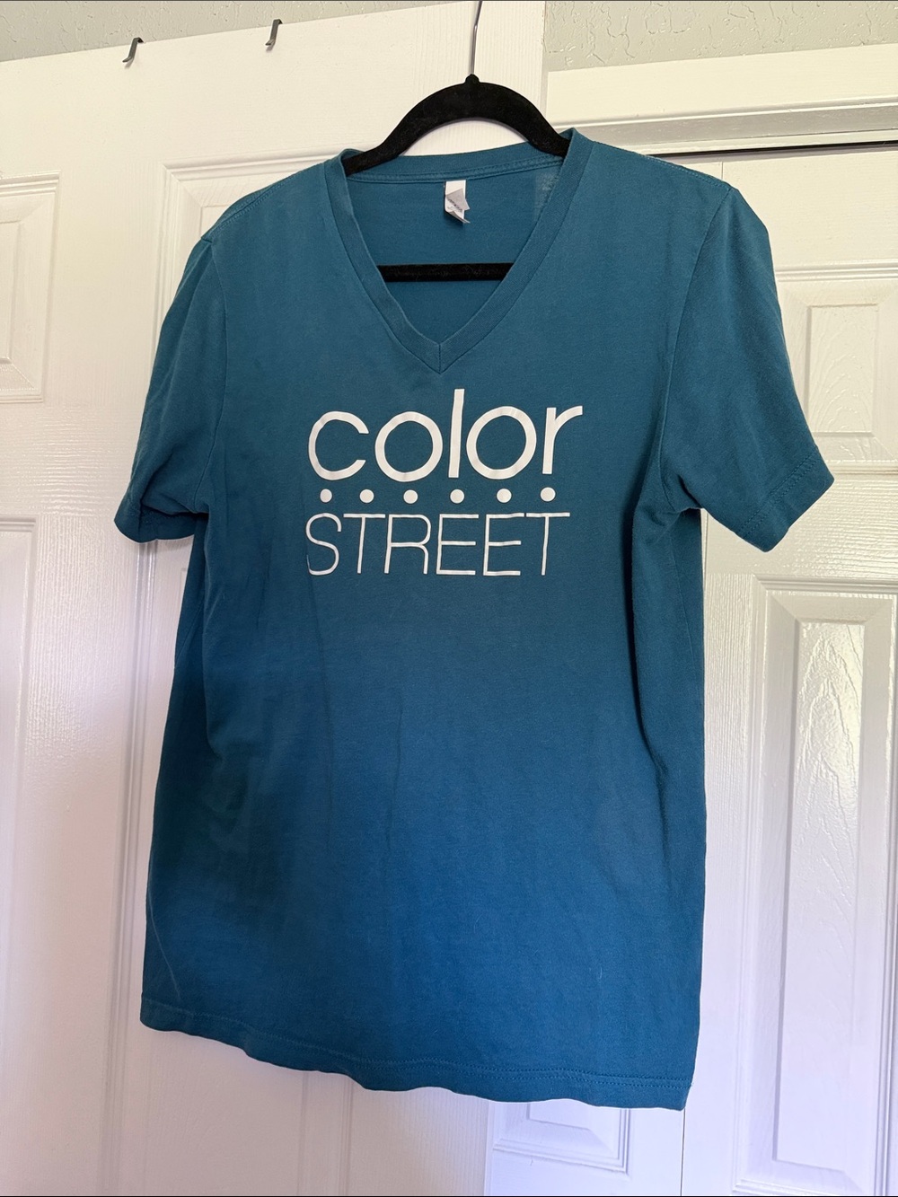 Color Street Teal V-Neck Logo Tee - Deep Teal